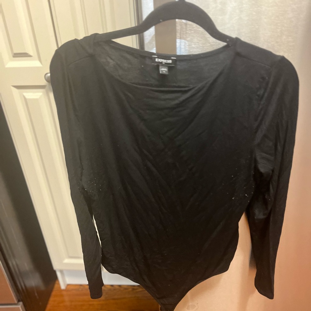 Express Jet Black Long Sleeve Bodysuit